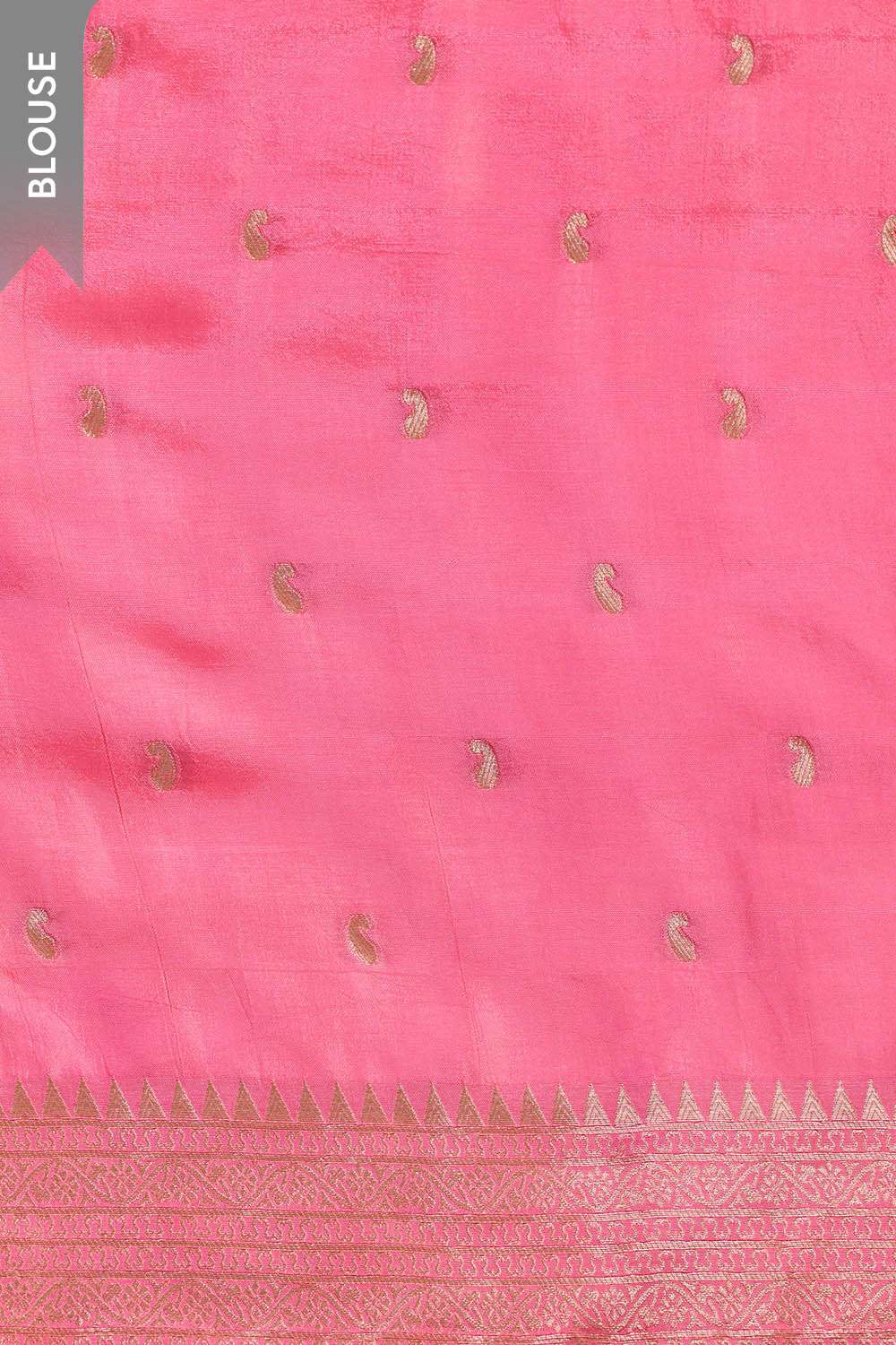 Pink Woven Pure Viscose Saree image number null