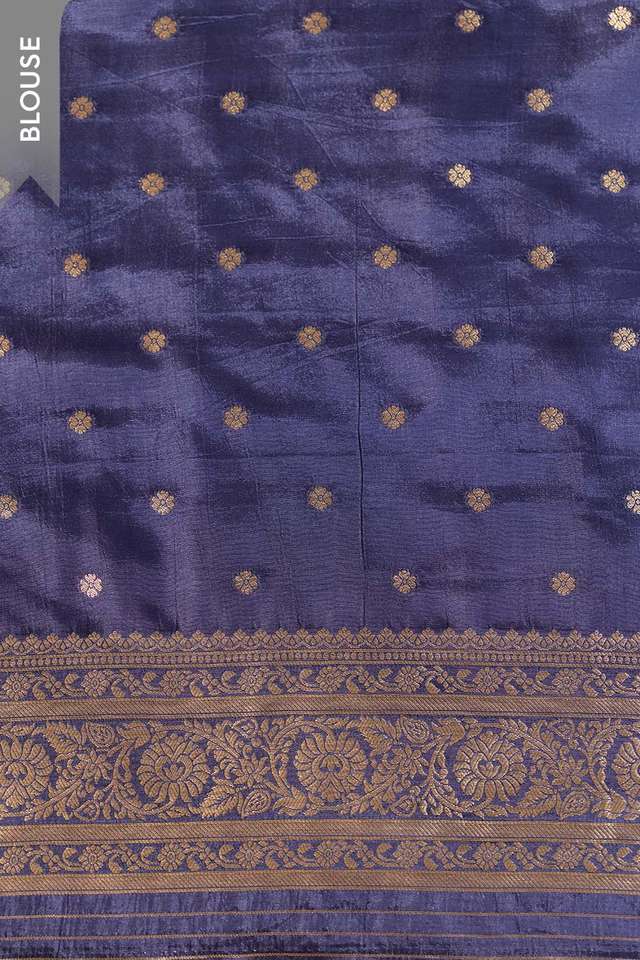 Blue Woven Pure Viscose Saree thumbnail image number null