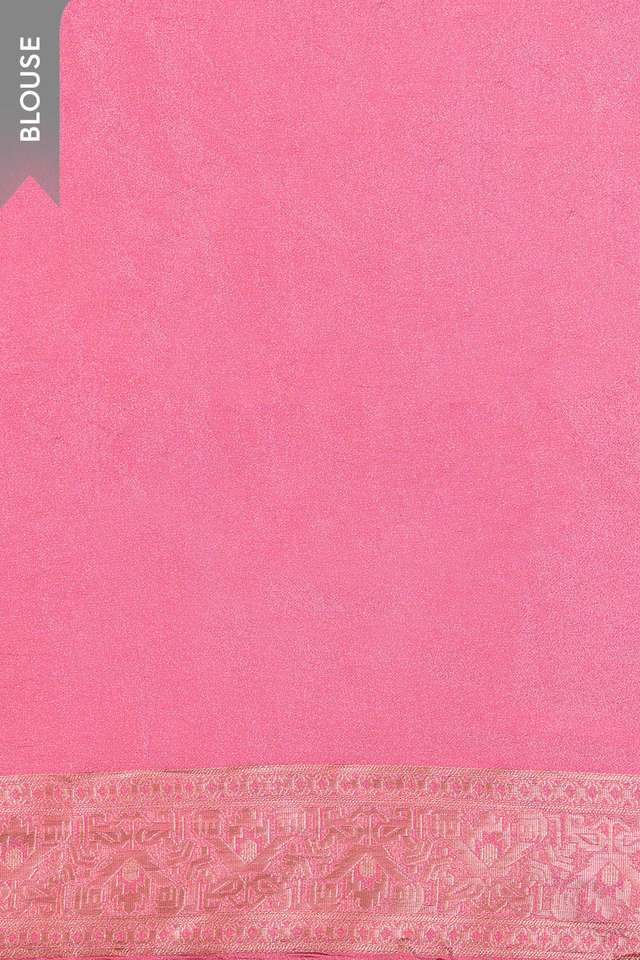 Pink Woven Viscose Tissue Saree thumbnail image number null