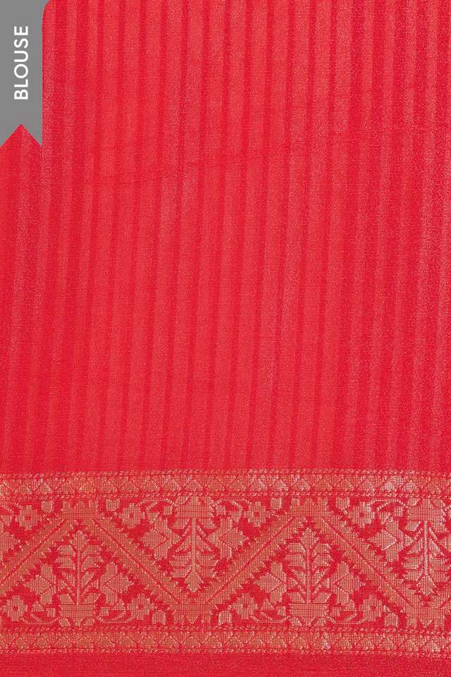 Red Woven Viscose Tissue Saree thumbnail image number null