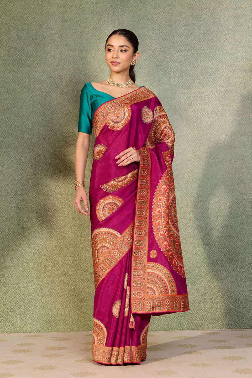 Purple Woven Pure Viscose Saree