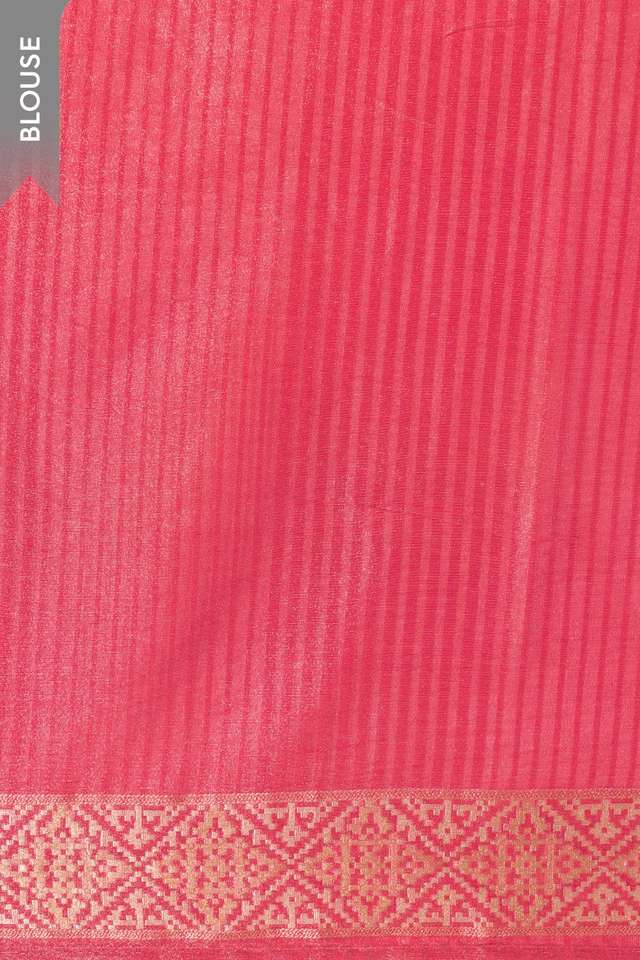 Dark Pink Woven Viscose Tissue Saree thumbnail image number null