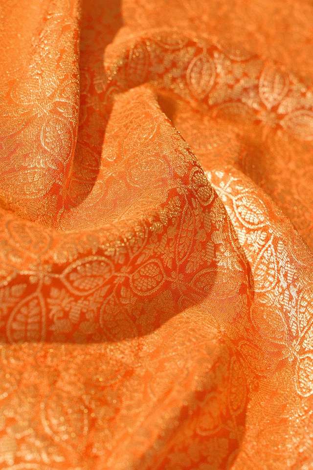 Orange Woven Pure Viscose Saree thumbnail image number null