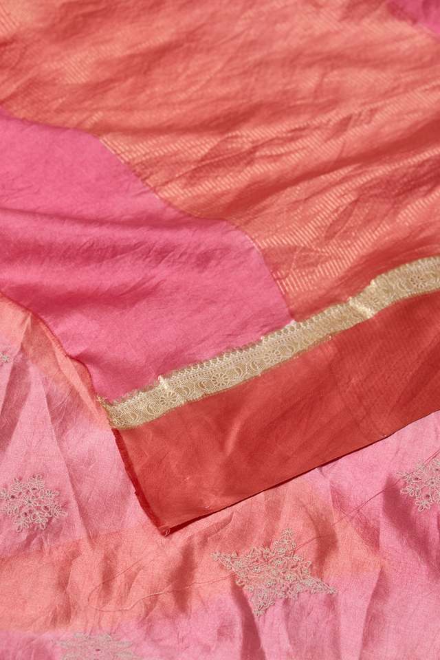 Pink Pure Silk Embroidered Saree thumbnail image number null