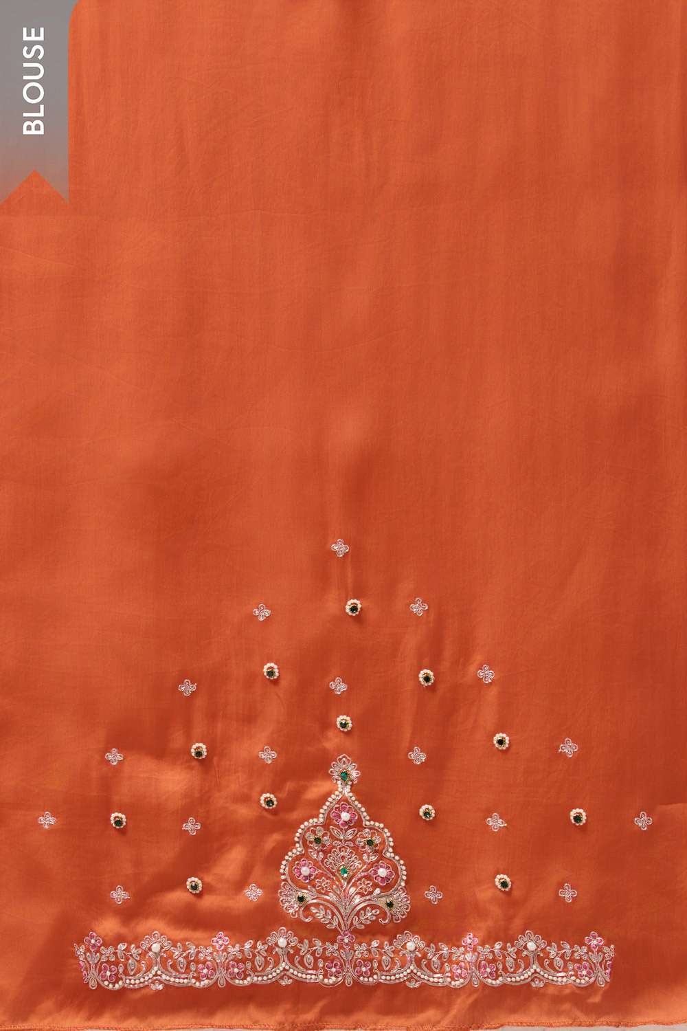 Orange Pure Viscose Embroidered Saree image number null