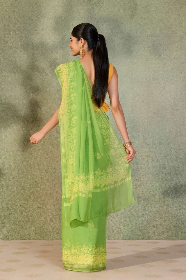 Green Screen Printed Pure Viscose Saree thumbnail image number null