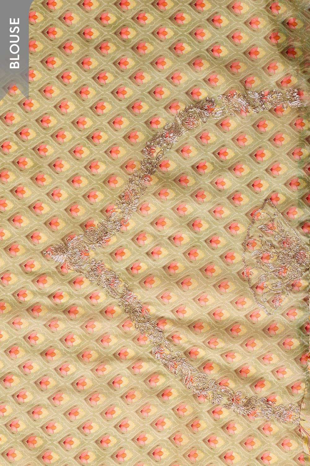 Light Green Embroidered Pure Viscose Saree image number null