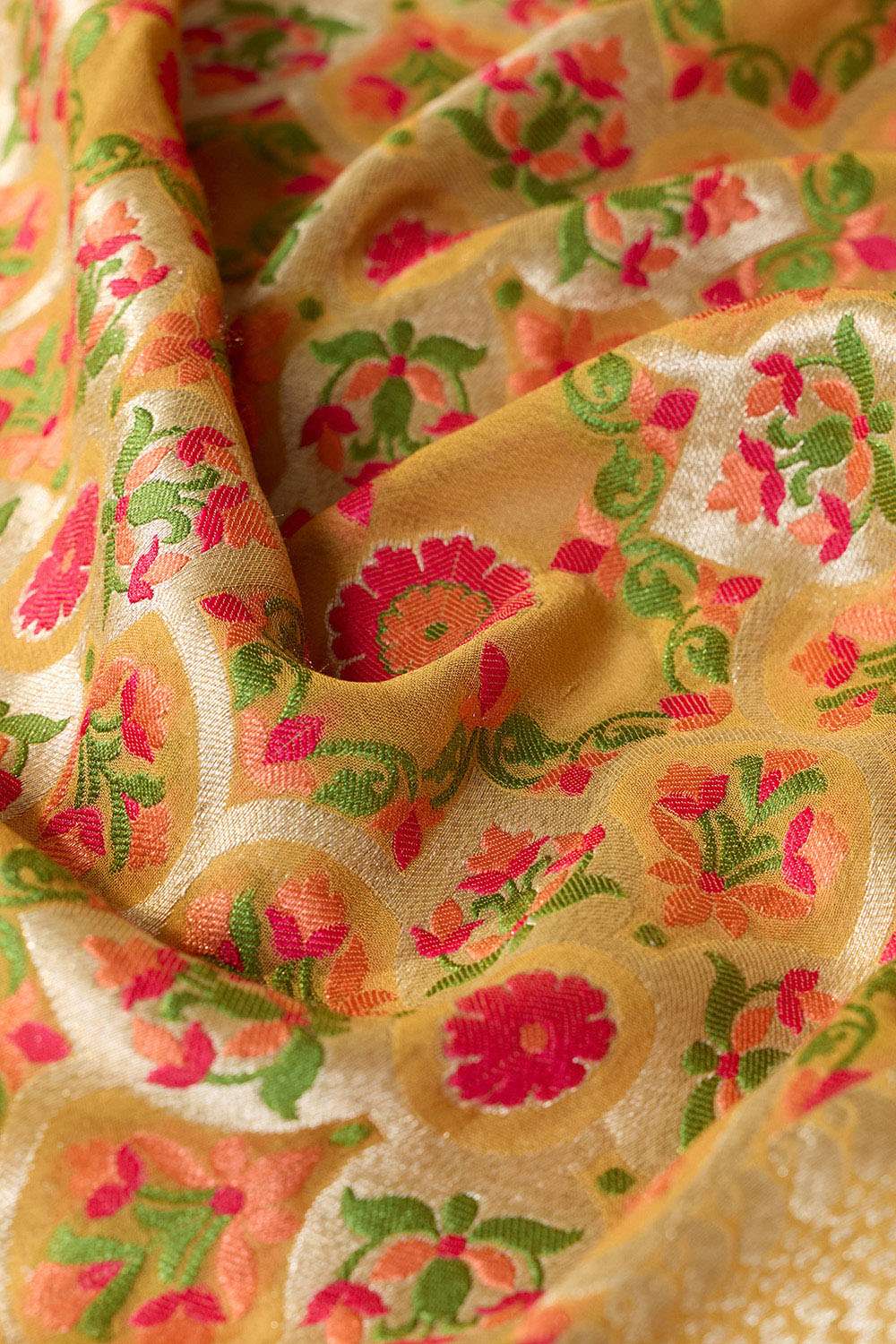 Yellow Woven Pure Viscose Saree image number null