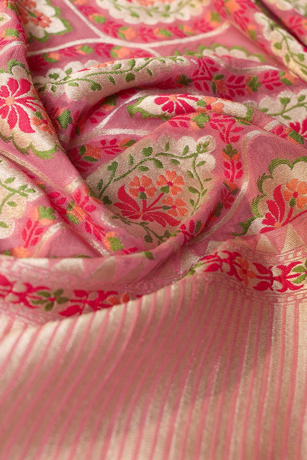 Pink Woven Viscose Georgette Saree image number null