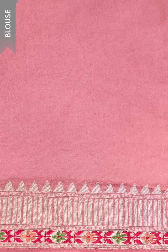 Pink Woven Viscose Georgette Saree thumbnail image number null