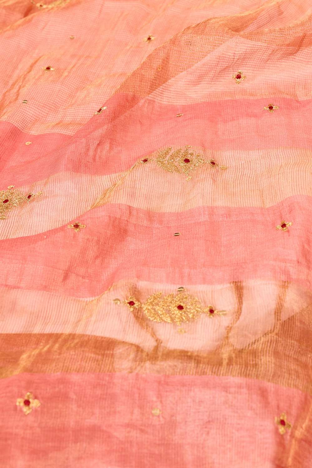 Light Pink  Pure Silk Tissue Embroidered Saree image number null