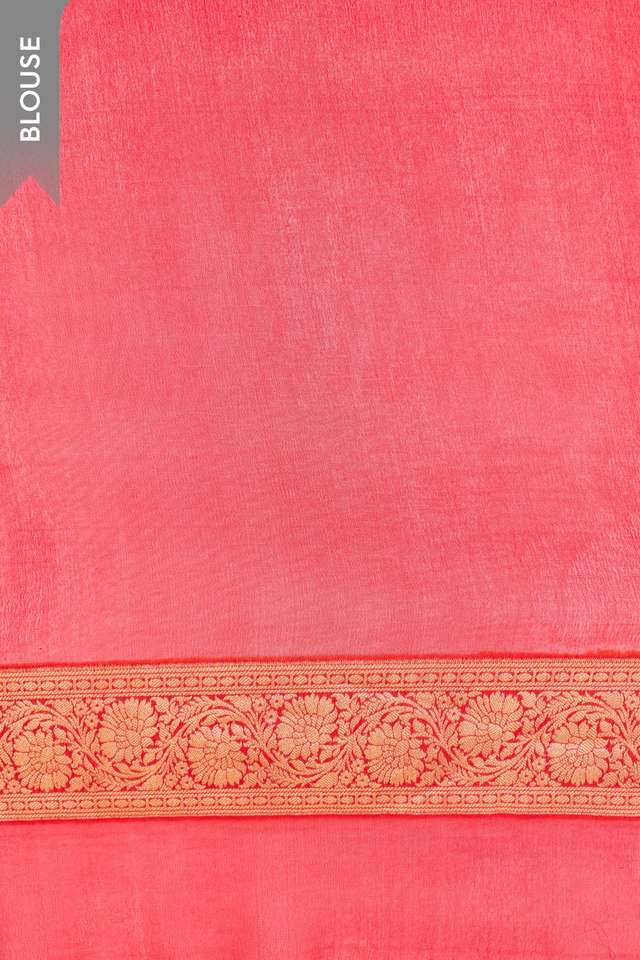Off White Pure Silk Georgette Cutwork Banarasi Saree thumbnail image number null
