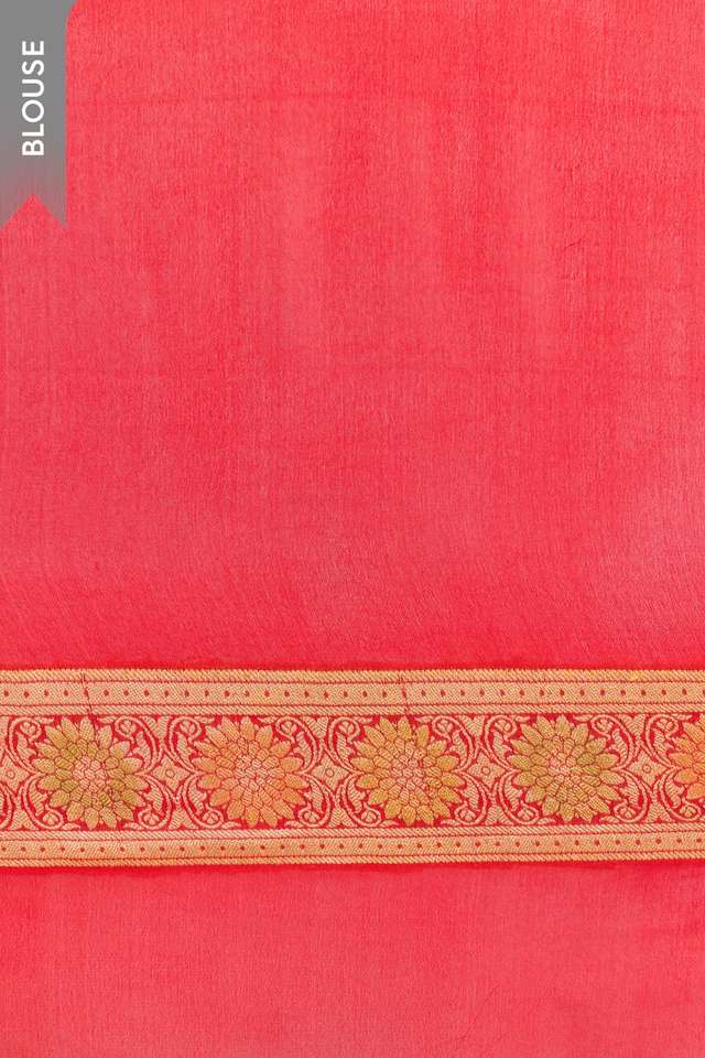 Off White Pure Silk Georgette Cutwork Banarasi Saree thumbnail image number null