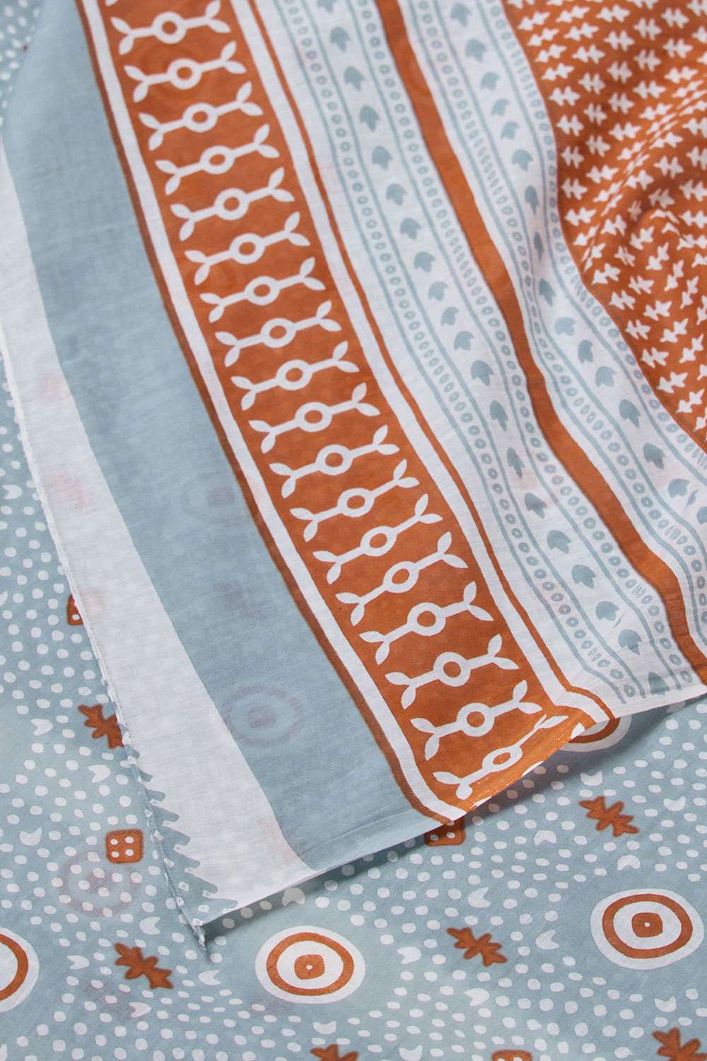 Light Blue Rajasthan Screen Printed  Pure Cotton Saree image number null