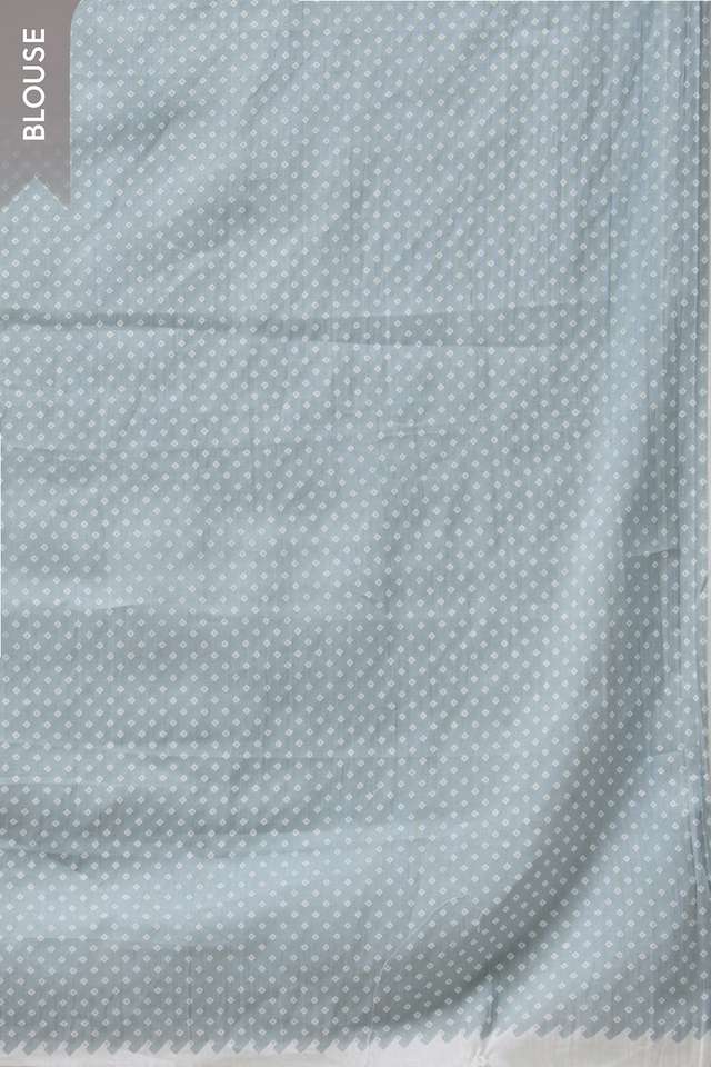 Light Blue Rajasthan Screen Printed  Pure Cotton Saree thumbnail image number null