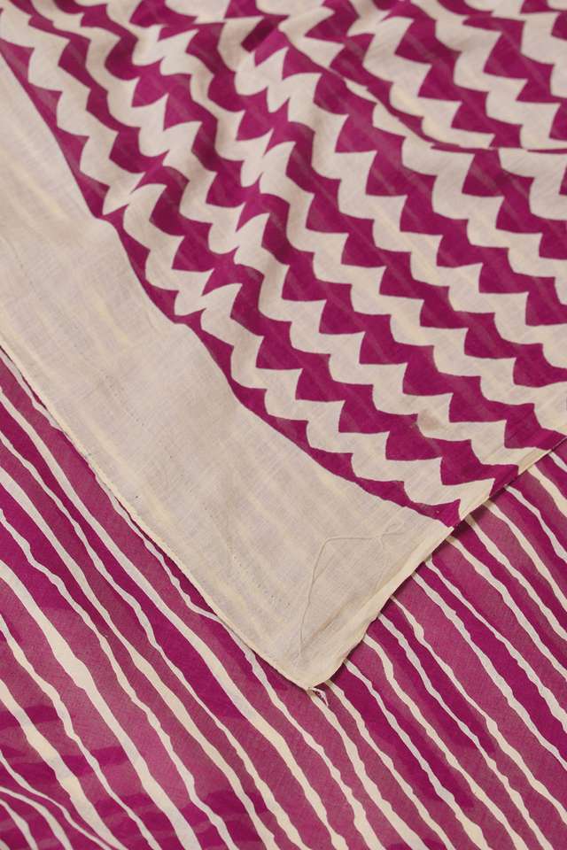 Violet Rajasthan Screen Printed  Pure Cotton Saree thumbnail image number null