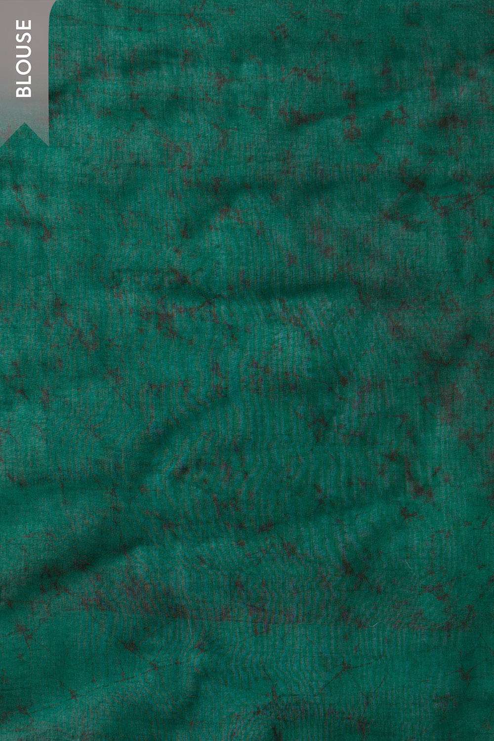 Dark Green Ujjain Pure Cotton Batik Saree image number null