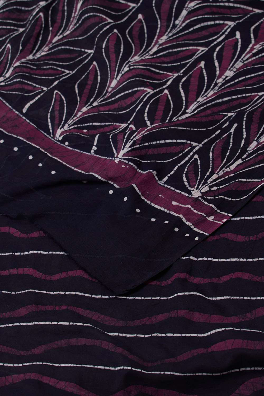 Dark Blue Ujjain Pure Cotton Batik Saree image number null