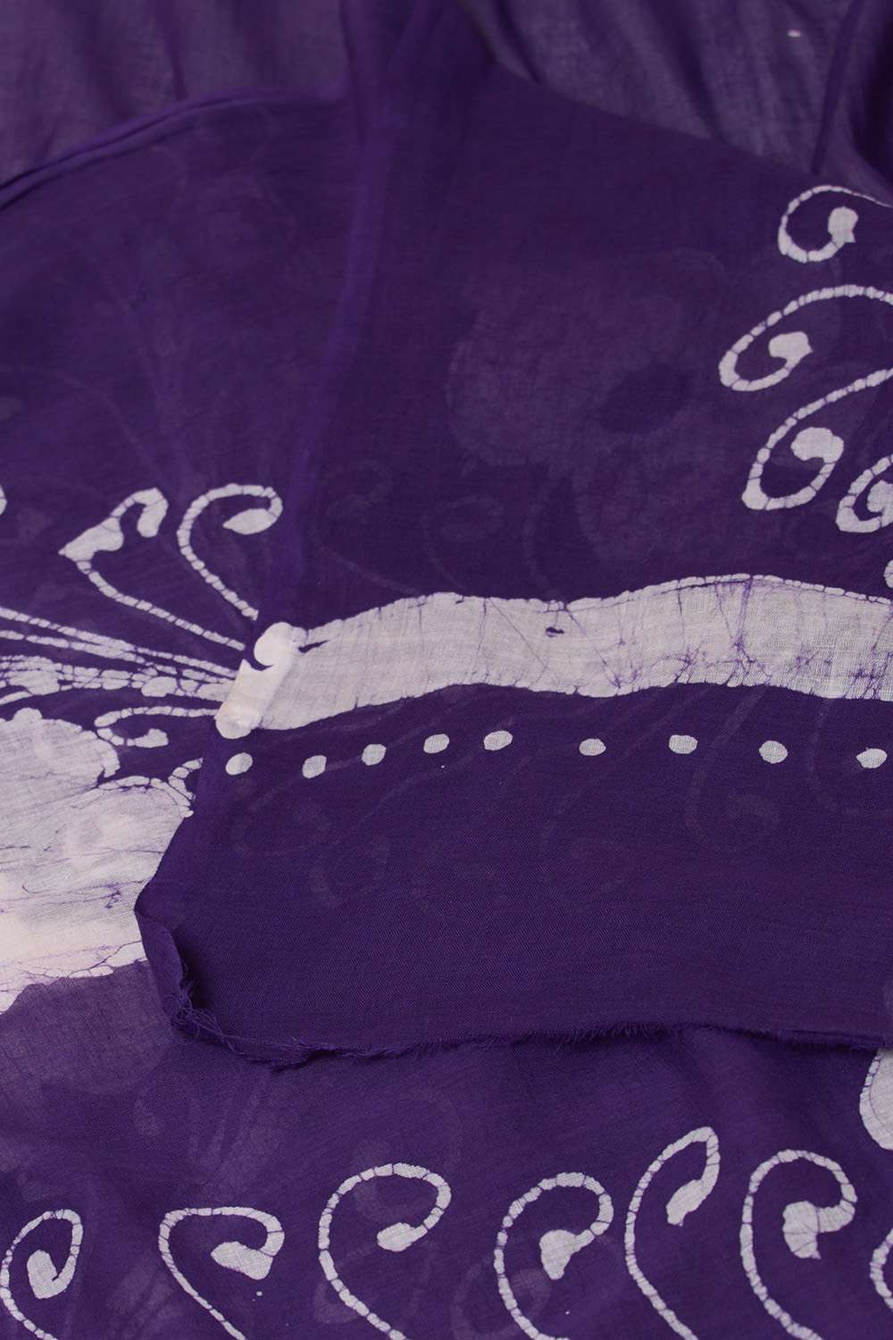 Dark Violet Ujjain Pure Cotton Batik Saree image number null