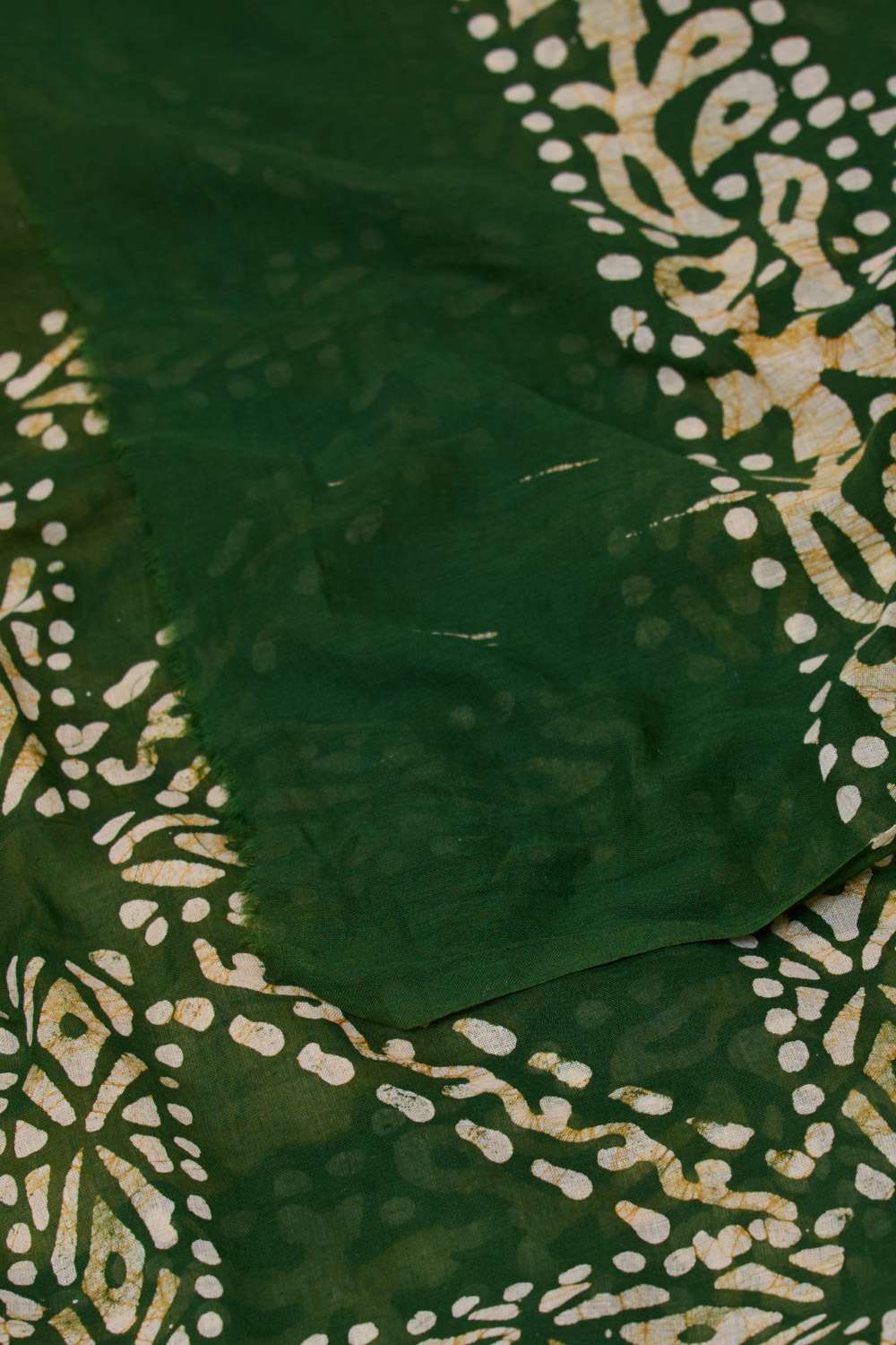 Yellow Ujjain Pure Cotton Batik Saree image number null