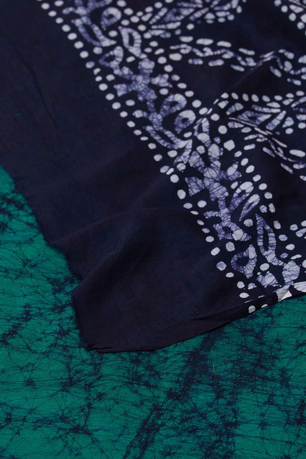 Dark Blue Ujjain Pure Cotton Batik Saree image number null