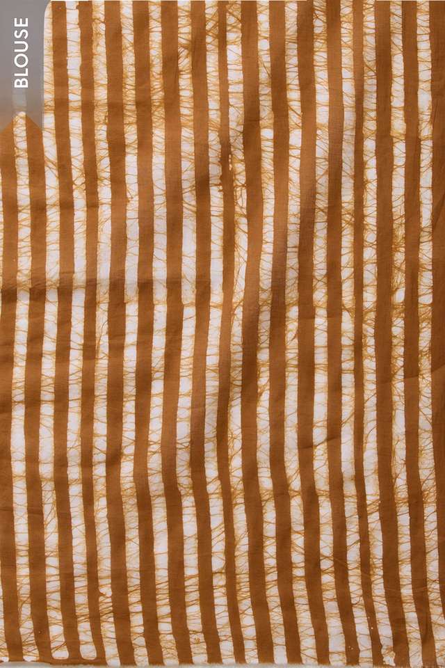 Brown Ujjain Pure Cotton Batik Saree thumbnail image number null