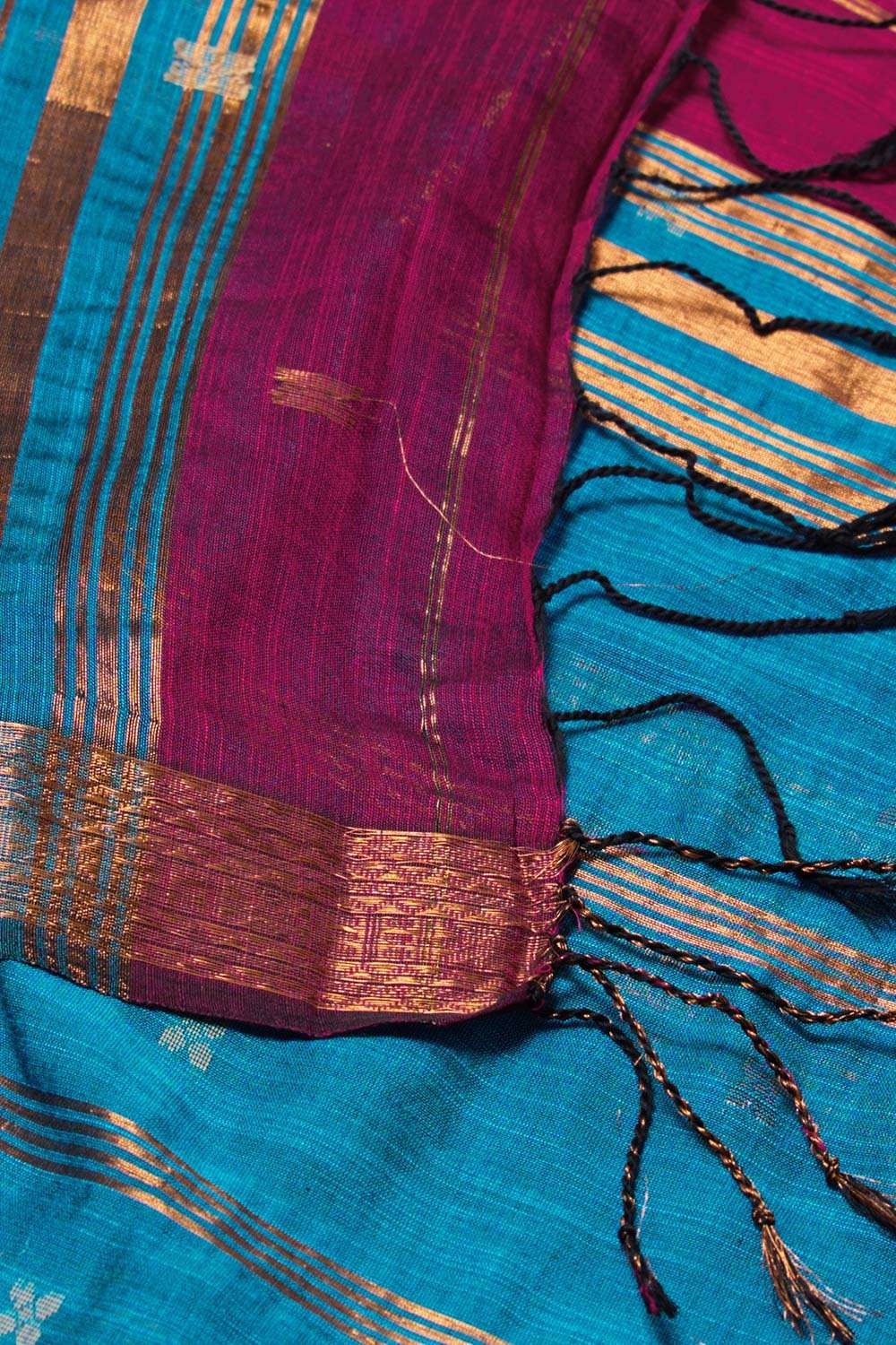 Dark Pink Woven Bengal Cotton Viscose Saree image number null
