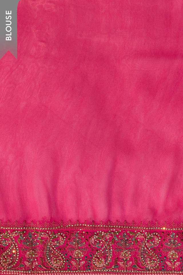 Pink Pure Viscose Embroidered Saree thumbnail image number null