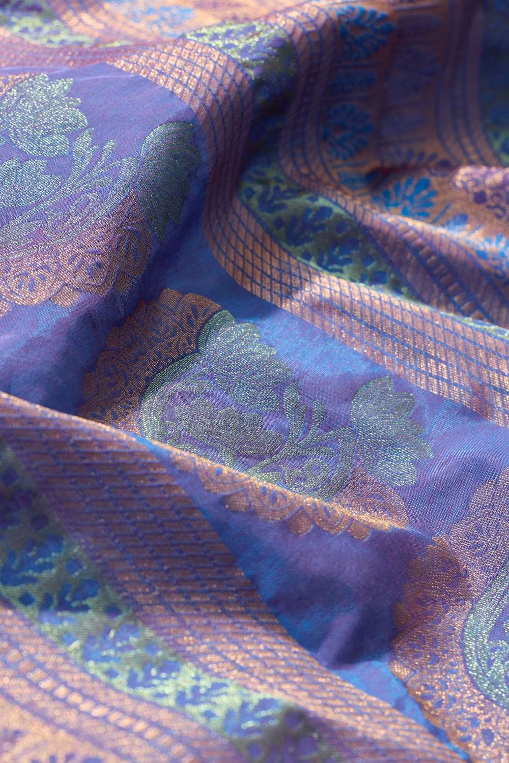 Blue Woven Cotton Viscose Saree image number null