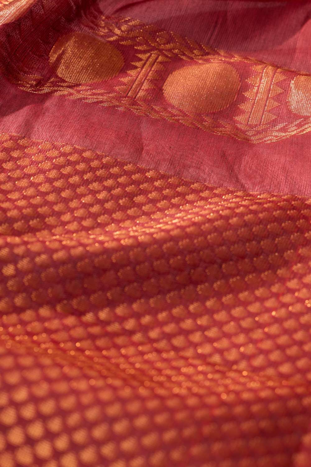 Dark Red Woven Cotton Viscose Saree image number null