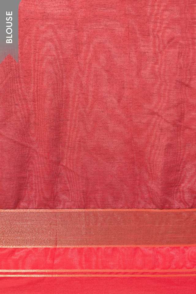Dark Red Woven Cotton Viscose Saree thumbnail image number null