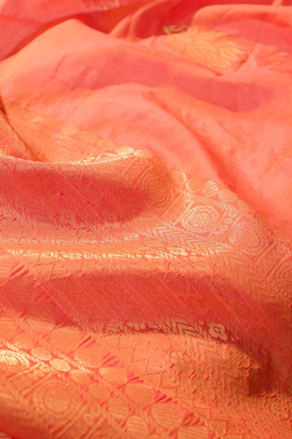 Orange Woven Cotton Viscose Saree image number null