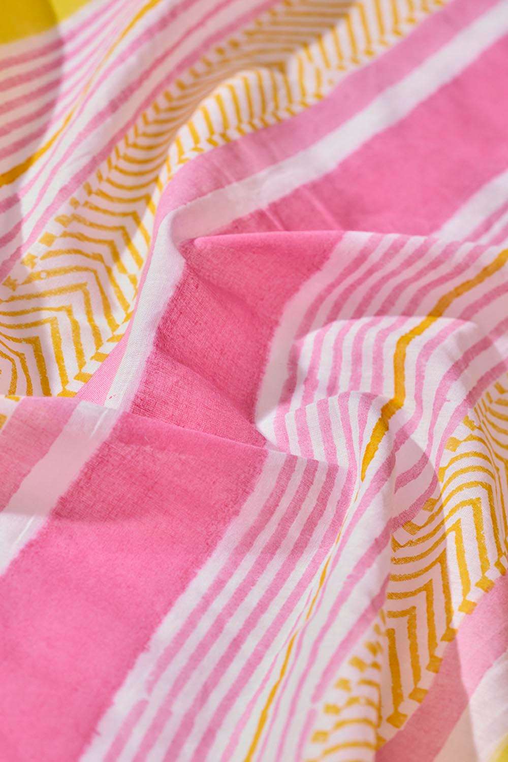 Light Pink Pure Cotton Block Printed Bengal Saree image number null