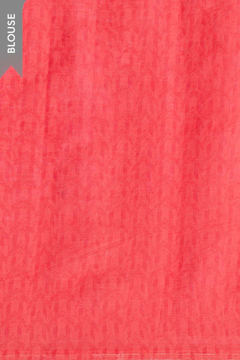 Light Pink Screen Printed Bengal Pure Cotton Saree image number null