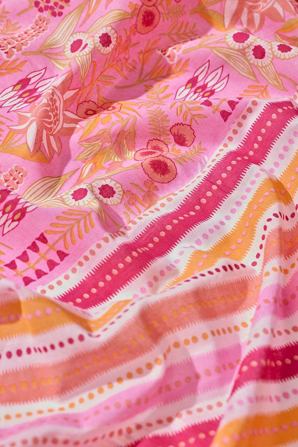 Light Pink Screen Printed Bengal Pure Cotton Saree image number null