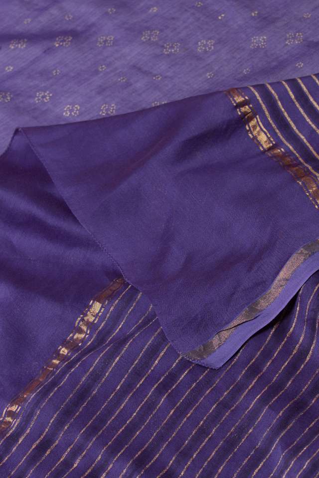 Purple Rajasthan Pure Silk Cotton Printed Sanganeri Saree thumbnail image number null