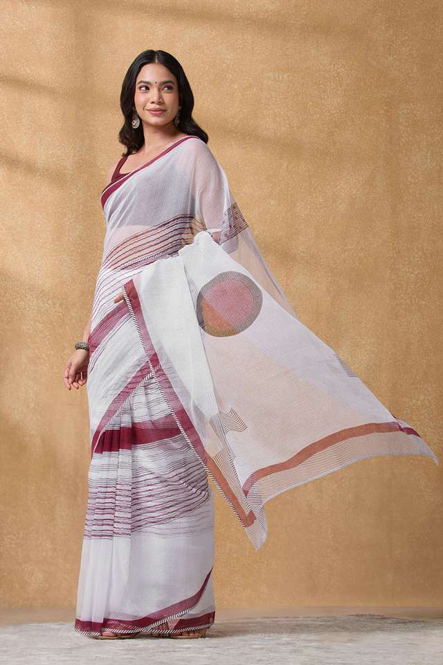 Red Rajasthan Pure Cotton Kota Printed Sanganeri Saree thumbnail image number null
