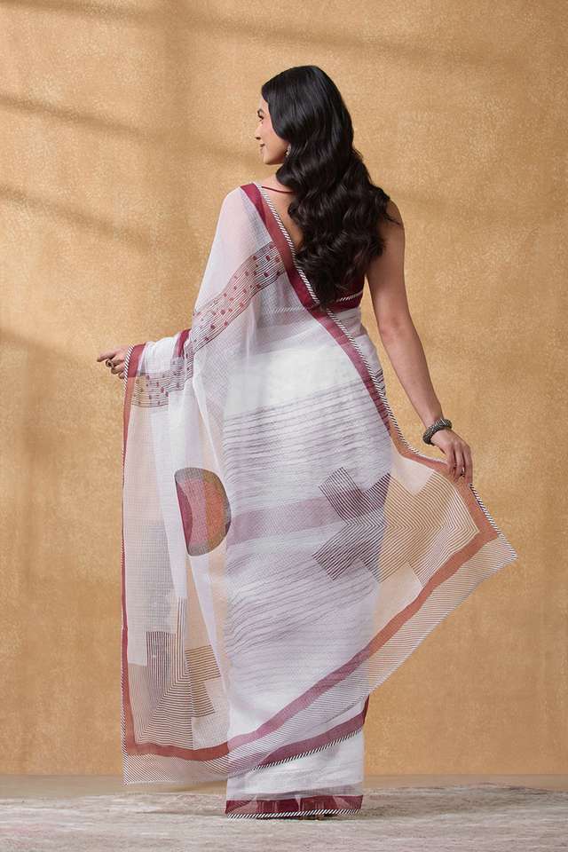 Red Rajasthan Pure Cotton Kota Printed Sanganeri Saree thumbnail image number null