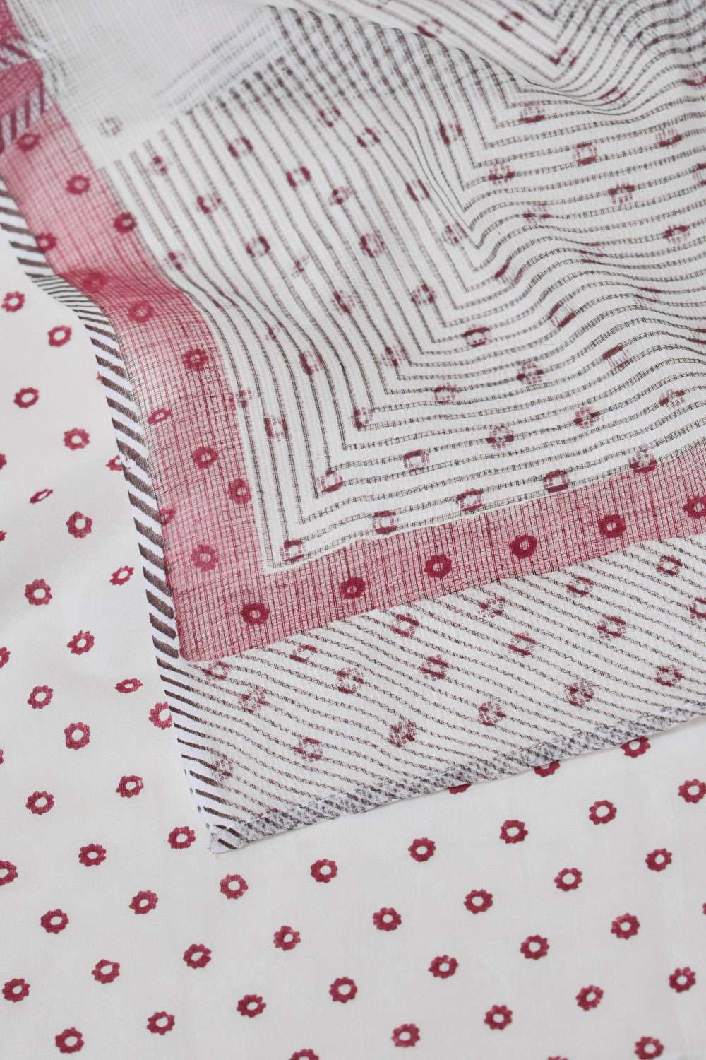 Red Rajasthan Pure Cotton Kota Printed Sanganeri Saree image number null