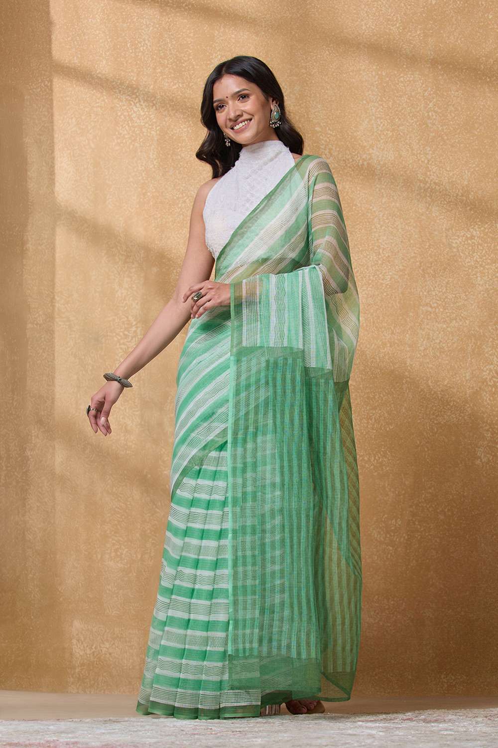 Green Rajasthan Pure Cotton Kota Printed Sanganeri Saree image number null