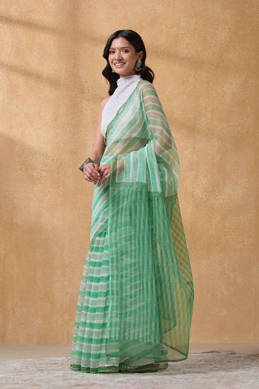 Green Rajasthan Pure Cotton Kota Printed Sanganeri Saree image number null