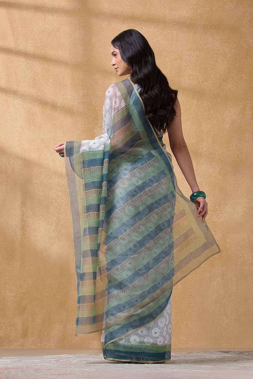 Grey Rajasthan Pure Cotton Kota Printed Sanganeri Saree image number null