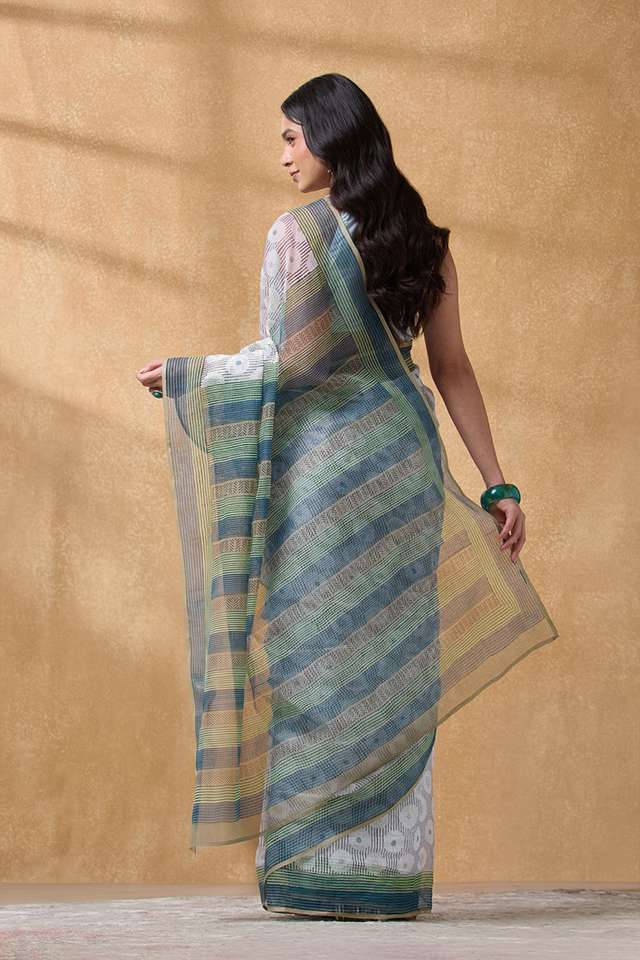 Grey Rajasthan Pure Cotton Kota Printed Sanganeri Saree thumbnail image number null