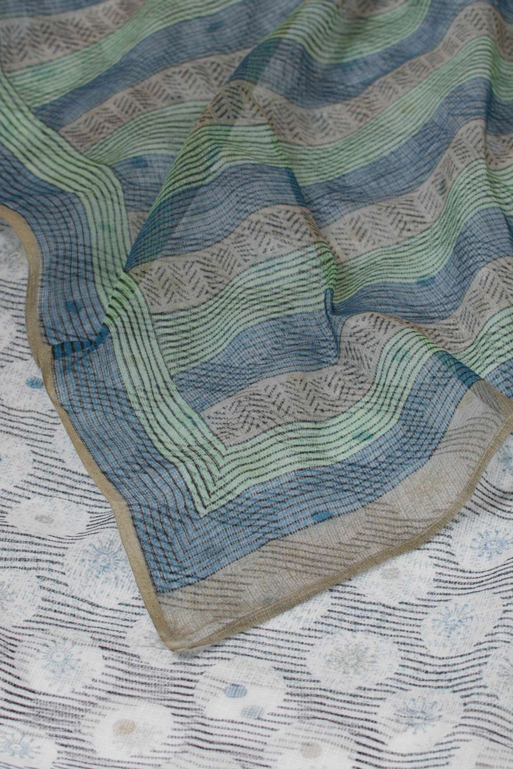 Grey Rajasthan Pure Cotton Kota Printed Sanganeri Saree image number null