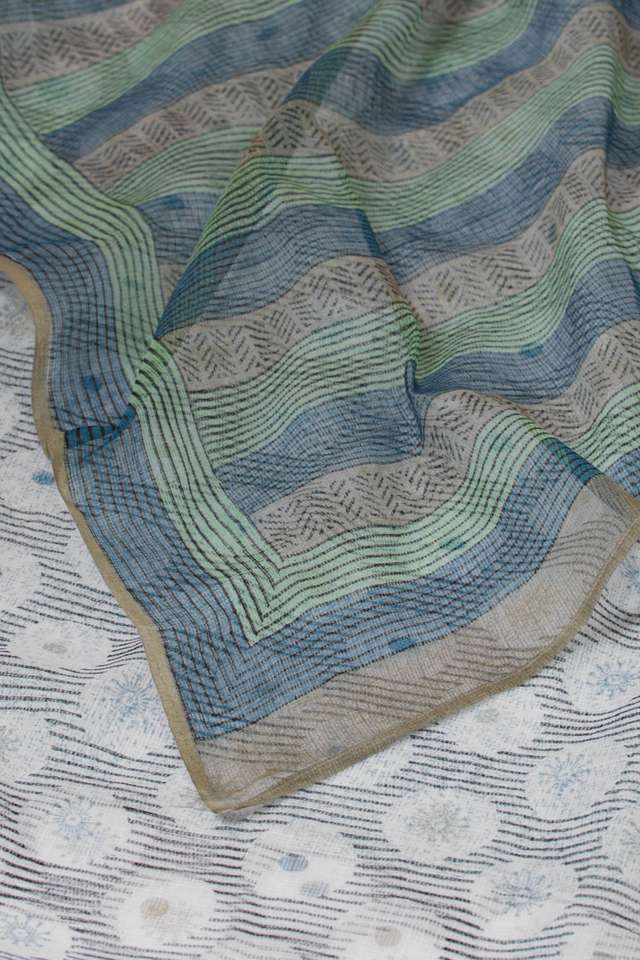 Grey Rajasthan Pure Cotton Kota Printed Sanganeri Saree thumbnail image number null