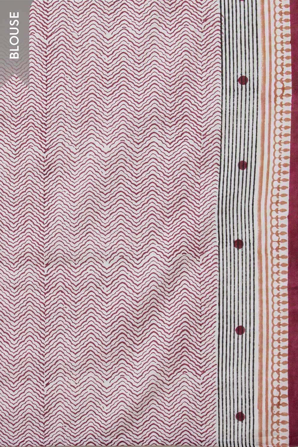 White Rajasthan Pure Cotton Kota Printed Sanganeri Saree image number null
