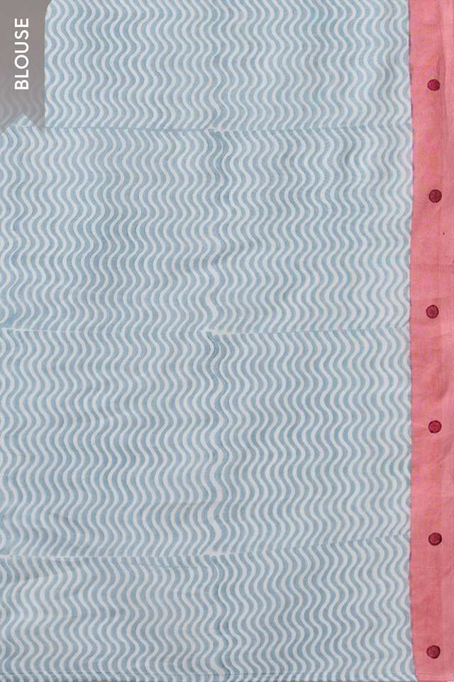 Light Blue Rajasthan Pure Cotton Kota Printed Sanganeri Saree thumbnail image number null