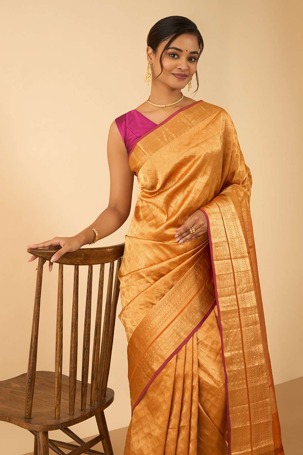 Light Orange Woven Silk Viscose Saree image number null