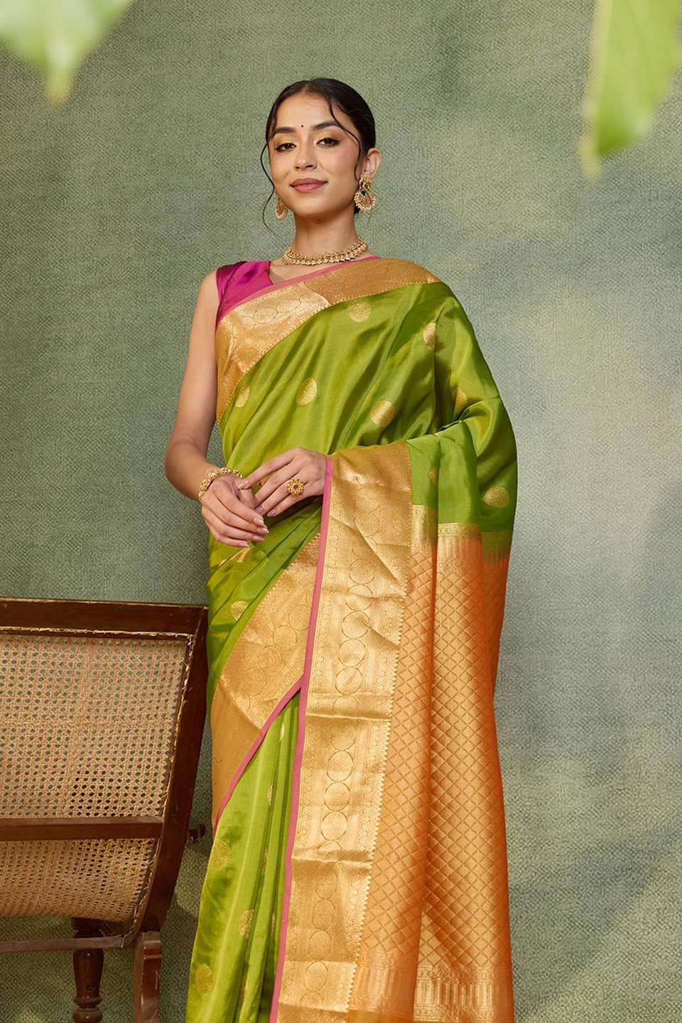 Green Woven Apsara Silk Viscose Saree