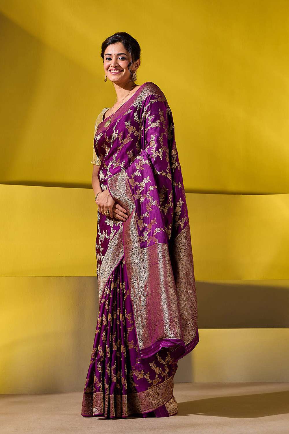 Light Violet Woven Viscose Saree image number null